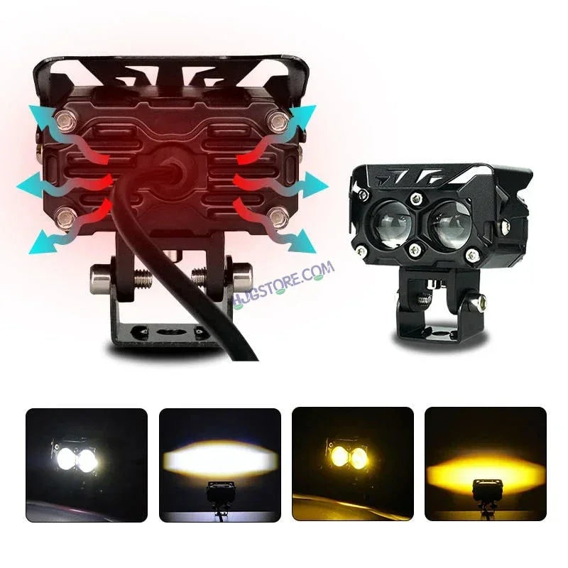 HJG Future Eyes 2 Lens with Wiring Kit Foglight 60W 2 Lens Future Eyes Fog Projector Lens 2pc Foglight White/Yellow/Flash Modes 60W Foglight LED Fog Lights White/Yellow/Flash (60W) Universal For All Cars Bikes LIU HJG Future Eyes 2 with Wiring Harness Kit - Biker.Store - www.biker.store