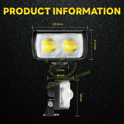 BAOBAO Lighting Systems BB1813 2 Lens White Yellow Dual Color Mini Fog H27 Lamp