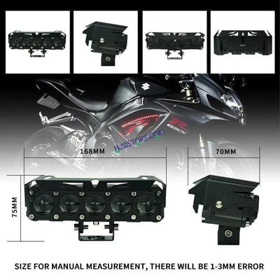 HJG LIU HJG Future Eyes 5 Lens Heavy with Remote Wiring Harness Kit 150W 5 Lens MEGA DRIVE Fog Light For Bike/Car/Thar/Jeep ( Cool White, 75W each * 2 = 150W Total ) - Pack of 2 HJG Future Eyes 5 Lens with Remote Wiring Harness Kit - Biker.Store - www.biker.store