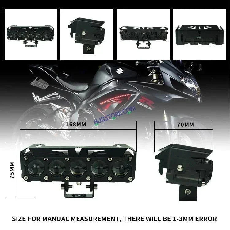 HJG LIU HJG Future Eyes 5 Lens Heavy with Remote Wiring Harness Kit 150W 5 Lens MEGA DRIVE Fog Light For Bike/Car/Thar/Jeep ( Cool White, 75W each * 2 = 150W Total ) - Pack of 2 HJG Future Eyes 5 Lens with Remote Wiring Harness Kit - Biker.Store - www.biker.store