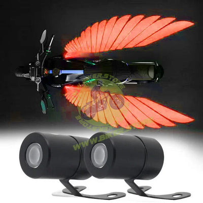 BIKERSTORE.IN Bike LED Angel Wings Style Light Side Rear View Mirror High Reflection Beem Waterproof, Universal For All Motorcycle and Car Models (White, Set of 1) - Biker.Store - www.biker.store