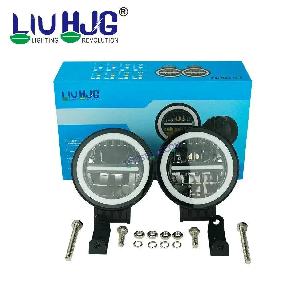HJG Minus Foglight Foglamp Original 140W MINUS LIGHT Dual Color Yellow/White LED Fog Lights with Yellow Filter Cap for Bikes, Cars, Jeeps - Biker.Store - www.biker.store