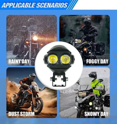 HJG Alien 2 Lens Projector Foglight 120W with Wide Spread White/Yellow/Warm White Light 120W 2pc Foglight Ultra Wide Dual Intensity LED Driving Fog Lights 3000K/4300K/6500K Universal For All Cars & Bikes LIU HJG Alien 2 Lens Projector Foglight, Pack of 2 - Biker.Store - www.biker.store