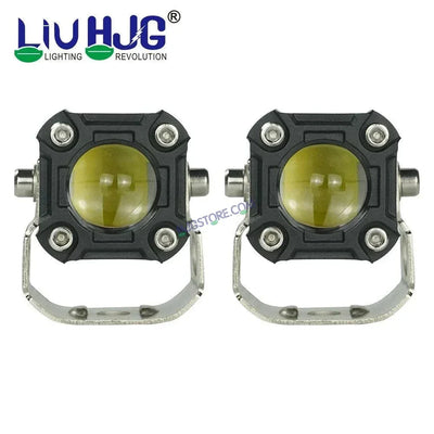 HJG Mini Drive 80W with Red DRL Mini Drive Light Red Devil Eye Light Multiple Connecting Red Yellow White Color - Biker.Store - www.biker.store