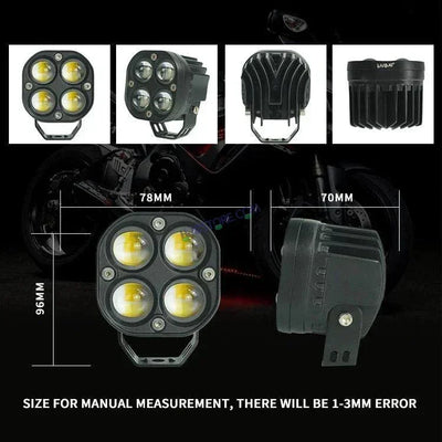 HJG 4x4 CREE LED Foglight Rectangle Mini Rgbw 12v Modular Offroad Led Pods Laser Rgb 3 Inch Led Work Light, Set of 2 HJG Foglight - Biker.Store - www.biker.store