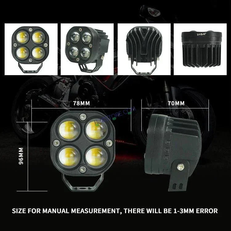 HJG 4x4 CREE LED Foglight Rectangle Mini Rgbw 12v Modular Offroad Led Pods Laser Rgb 3 Inch Led Work Light, Set of 2 HJG Foglight - Biker.Store - www.biker.store
