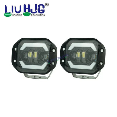 HJG New Model Lens 120W Foglight Foglamp HJG Car Accessories Led Headlights Mini Driving Lights Led Fog Lights For Motorcycle Lights, Set of 2 - Biker.Store - www.biker.store