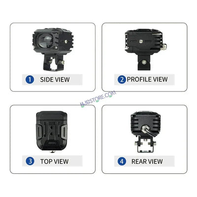 HJG M1 LED Projector Foglight 120W with Wide Spread Red DRL/White/Yellow/Warm White Light 120W 2pc Foglight Ultra Wide Dual Intensity LED Driving Fog Lights 3000K/4300K/6500K Universal For All Cars & Bikes LIU HJG M1 Single Projector Foglight, Pack of 2 - Biker.Store - www.biker.store