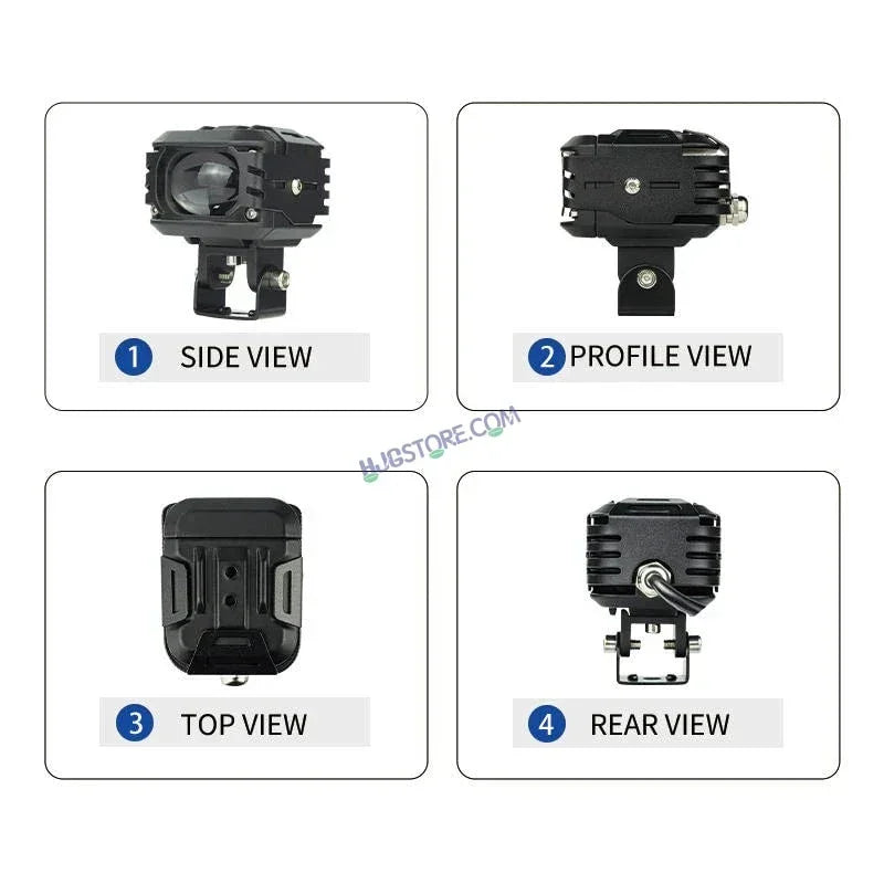 HJG M1 LED Projector Foglight 120W with Wide Spread Red DRL/White/Yellow/Warm White Light 120W 2pc Foglight Ultra Wide Dual Intensity LED Driving Fog Lights 3000K/4300K/6500K Universal For All Cars & Bikes LIU HJG M1 Single Projector Foglight, Pack of 2 - Biker.Store - www.biker.store