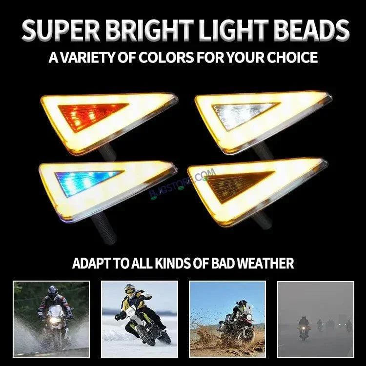 HJG Bike Indicator Waterproof Flexible Blinker Bright LED Indicators Universal For All Bike Models Motorcycle Turn Signal Lights HJG Indicator with DRL 231114 231113 - Biker.Store - www.biker.store