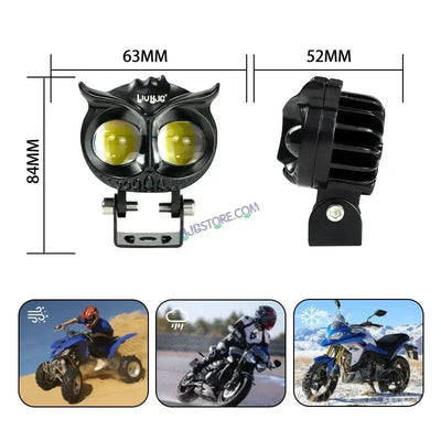 HJG Owl Foglight dual color motorcycle headlight 20w led headlight for Off-road truck, Bikes, Car, SUV - Biker.Store - www.biker.store