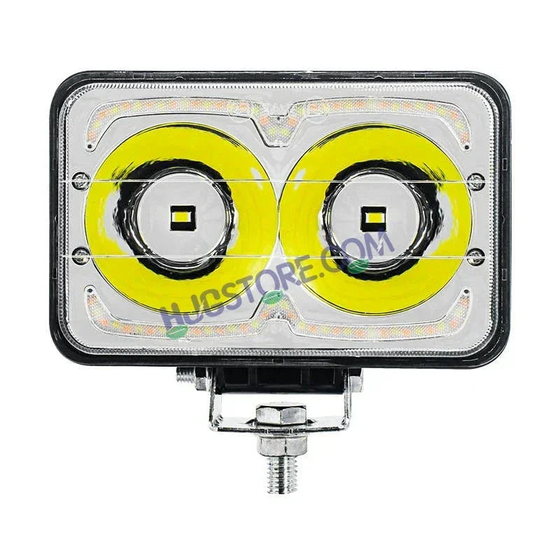 HJG W09 5x7" Classic Square Foglight Headlight 51W 6.5" Foglight White/Yellow DRL Dual LED Foglight Amber/White DRL White Light 51W Foglight Ultra Wide Dual Intensity LED Driving Fog Lights Universal For All Cars & Bikes LIU HJG Classic W09 6.5 Inch Fog - Biker.Store - www.biker.store