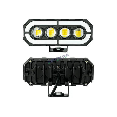 HJG 4 Lens with RGB Ring DRL 4 Projector Lens 2pc Foglight with RGB Ring 4 LED Projector Fog 120W with RGB DRL Foglight Ultra Wide Dual Intensity LED Fog Lights White/Yellow/RGB DRL Projector (120W) Universal For All Cars & Bikes LIU HJG 4 Lens RGB Ring - Biker.Store - www.biker.store