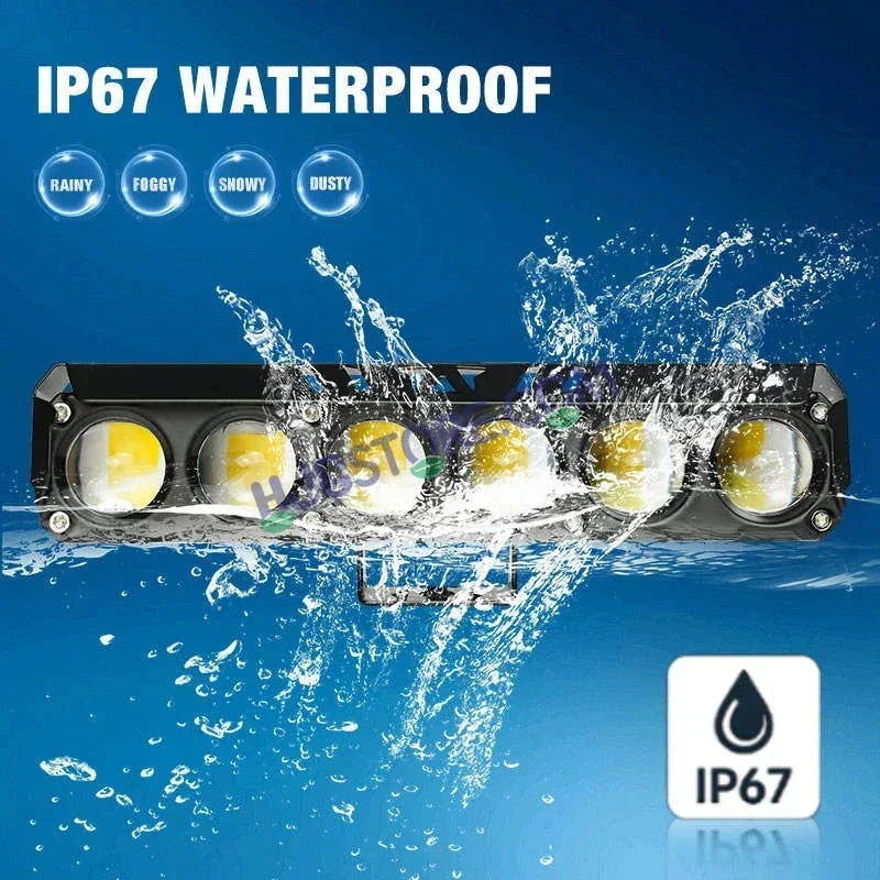 HJG 6 Lens Red Blue 70W Foglight with Red Blue Flash Mode 6 Lens Projector Foglight 70W Foglight Ultra Wide Dual Intensity LED Fog Lights White/Yellow/Warm White/Flash/Red Blue DRL Universal For All Cars & Bikes LIU HJG 6 Lens Red Blue 70W Foglight 1pc - Biker.Store - www.biker.store