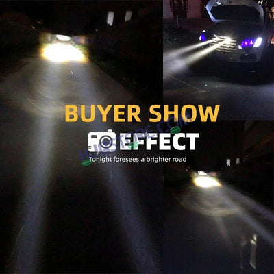 HJG Mini Laser Cannon Foglight 300 Meters Laser Focus Projector Fog Projector Lens with 300 Meters Projection Distance 80W Foglight Ultra Wide Dual Intensity LED Fog Lights White/Yellow Universal For All Cars & Bikes LIU HJG Mini Laser Cannon Foglight 2pc - Biker.Store - www.biker.store