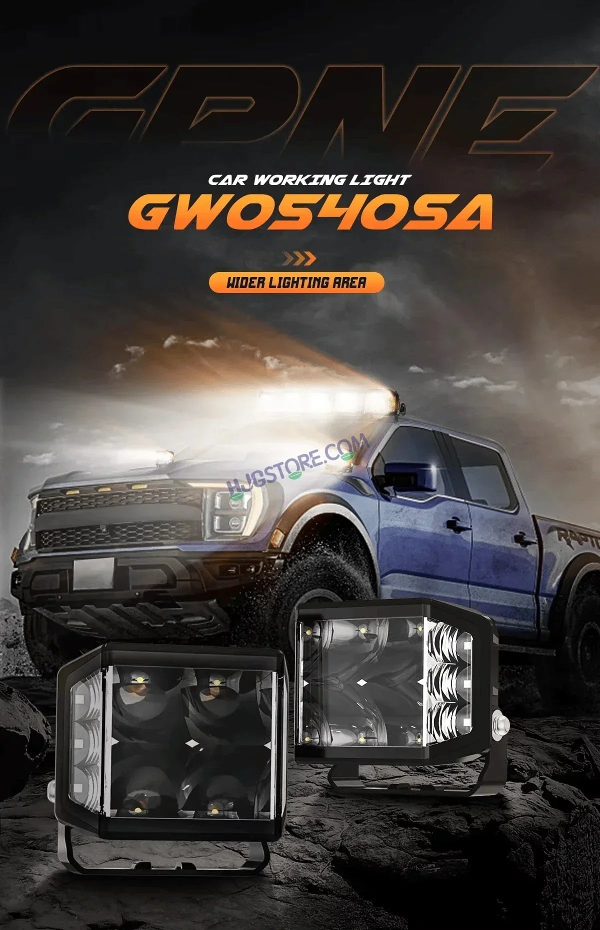 HJG W28 Helao 4x4 Lens CREE Foglight 60W 4x4 Lens Square Edge W28 4 Lens Square Edge 1pc Foglight 60W Foglight Ultra Wide Intensity LED Foglight White CREE Spread Foglight (60W) Universal For All Cars & Bikes LIU HJG W28 Helao 4x4 Lens Foglight Edge Light - Biker.Store - www.biker.store