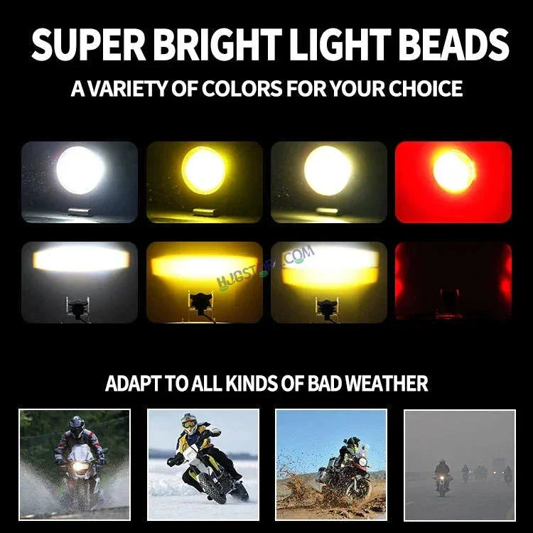 HJG Devil Fly Foglight 80W with Red DRL Mini Fly Foglight Light Red Devil Eye Light Multiple Connecting Red Yellow White Color HJG Mini Devil Fly Foglight, Pack of 2 New Model HJG - Biker.Store - www.biker.store
