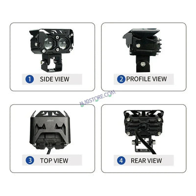 HJG Future Eyes 2 Lens with Wiring Kit Foglight 60W 2 Lens Future Eyes Fog Projector Lens 2pc Foglight White/Yellow/Flash Modes 60W Foglight LED Fog Lights White/Yellow/Flash (60W) Universal For All Cars Bikes LIU HJG Future Eyes 2 with Wiring Harness Kit - Biker.Store - www.biker.store