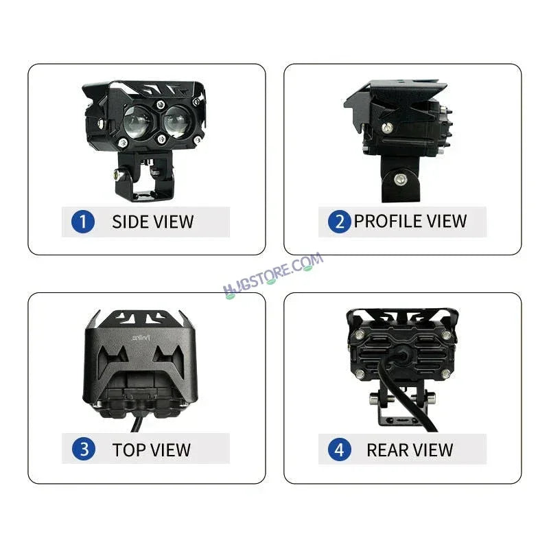 HJG Future Eyes 2 Lens with Wiring Kit Foglight 60W 2 Lens Future Eyes Fog Projector Lens 2pc Foglight White/Yellow/Flash Modes 60W Foglight LED Fog Lights White/Yellow/Flash (60W) Universal For All Cars Bikes LIU HJG Future Eyes 2 with Wiring Harness Kit - Biker.Store - www.biker.store