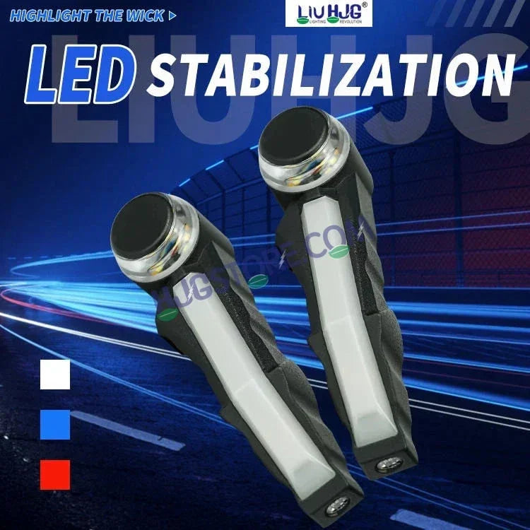 HJG Knuckle Guard with Handle Light Combo with White/Blue/Red DRL Mode and Running Yellow Turn Signals Universal for Motorcycles for Hand Protection Red DRL/White/Running Yellow Turn Signal Universal For All Bikes LIU HJG Knuckle Guard Hand Guard with DRL - Biker.Store - www.biker.store