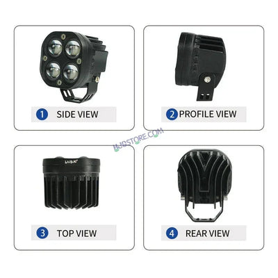 HJG 4x4 Projector Lens Foglight with Wiring Kit 80W 4*4 Lens Future Eyes Fog Projector Lens 2pc Foglight White/Yellow/Flash Modes 80W Foglight LED Fog Lights White/Yellow/Flash Universal For All Cars Bikes LIU HJG 4x4 Projector with Wiring Harness Kit - Biker.Store - www.biker.store