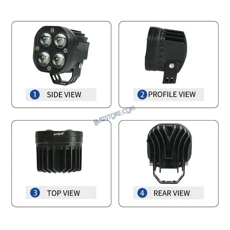HJG 4x4 Projector Lens Foglight with Wiring Kit 80W 4*4 Lens Future Eyes Fog Projector Lens 2pc Foglight White/Yellow/Flash Modes 80W Foglight LED Fog Lights White/Yellow/Flash Universal For All Cars Bikes LIU HJG 4x4 Projector with Wiring Harness Kit - Biker.Store - www.biker.store