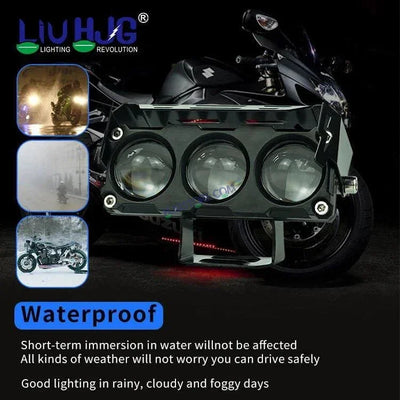HJG Future Eyes 3 Lens 90W 3 Lens MEGA DRIVE Fog Light For Bike/Car/Thar/Jeep ( Cool White, 45W each * 2 = 90W Total ) - Pack of 2 Future Eyes 3 Lens - Biker.Store - www.biker.store