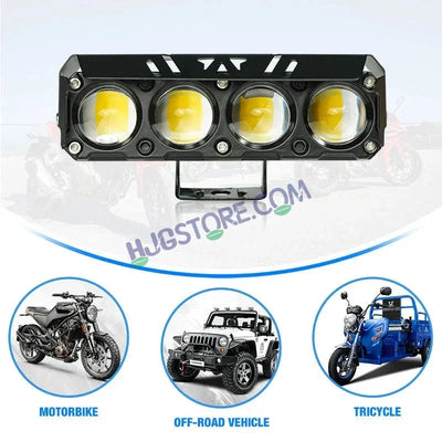 HJG 4 Lens Red Blue 50W Foglight with Red Blue Flash Mode 4 Lens Projector Foglight 50W Foglight Ultra Wide Dual Intensity LED Fog Lights White/Yellow/Warm White/Flash/Red Blue DRL Universal For All Cars & Bikes LIU HJG 4 Lens Red Blue 50W Foglight 1pc - Biker.Store - www.biker.store