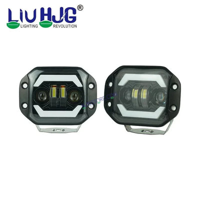 HJG New Model Lens 120W Foglight Foglamp HJG Car Accessories Led Headlights Mini Driving Lights Led Fog Lights For Motorcycle Lights, Set of 2 - Biker.Store - www.biker.store