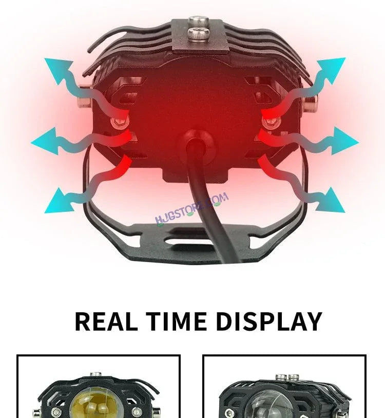 HJG S34 Single Pc Foglight Foglamp Car LED Work Light Driving Lamp Headlights Auxiliary Light for Motorcycle Accessories Fog Light Motorcycle Spotlight, Set of 1 - Biker.Store - www.biker.store