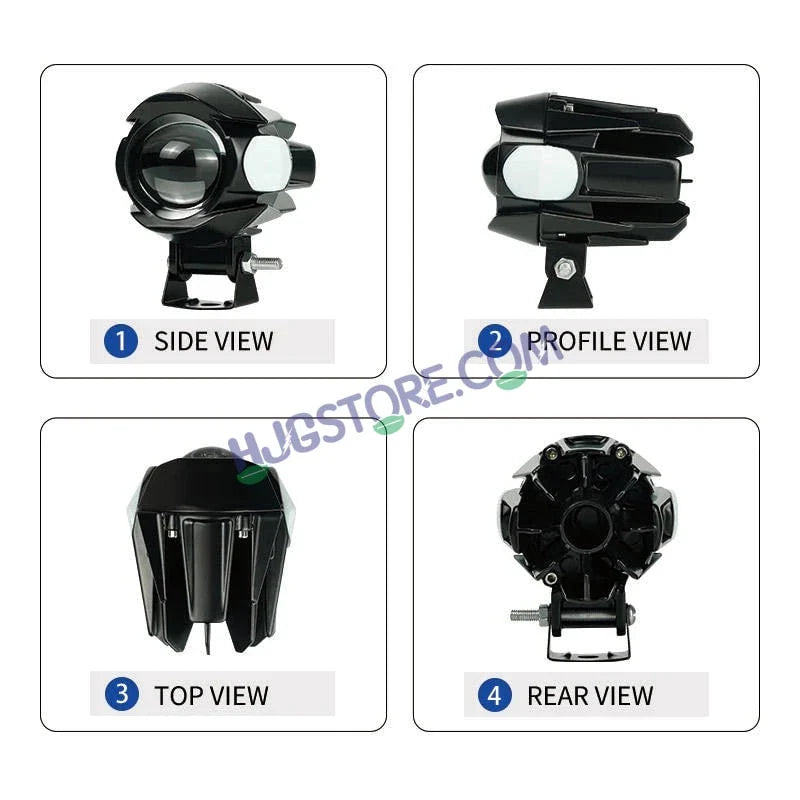 HJG New Alien Projector with Red Devil & Side Blue DRL LED Fog Light Single Projector Shot Fog Light For Bike/Car/Thar/Jeep - Cool White/Yellow with Red DRL and side Blue DRL, Pack of 1 LIU HJG Alien Projector Fog Light for Bikes and Cars High Brightness - HJGstore.com