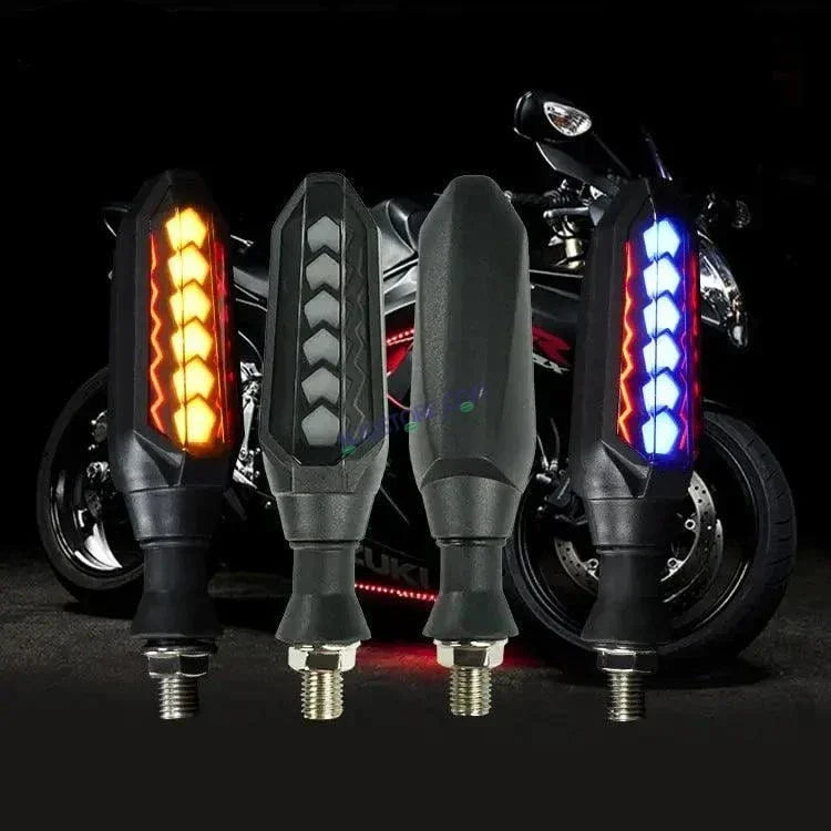 HJG Indicator Round Waterproof Flexible Blinker Bright LED Indicators Universal For All Bike Models Motorcycle Turn Signal Lights HJG Indicator with DRL 231114 - Biker.Store - www.biker.store