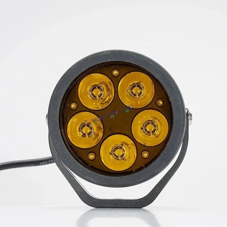 HJG 5 LED 100W Round CREE Foglight Foglamp with Yellow Cover 100W 5 LED HJG 100W 5 LED Car Accessories Led Headlights Lights Led Fog Lights For Motorcycle Car SUV Lights, Set of 2 with Wiring Harness Kit HJG 5 LED Round 100W - Biker.Store - www.biker.store
