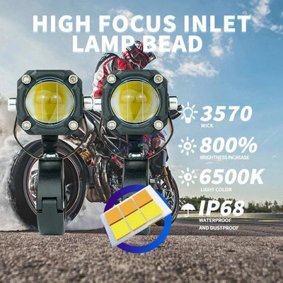 HJG 60W Mini Drive Version 4 CO-2 30W plus 30W Mini Drive V4 Version 4 60W (30 * 2) Future 1 LED Mini Drive Light Red Devil Eye Light Co2 Multiple Connecting Red Yellow White Color With Canbus Kit - Biker.Store - www.biker.store
