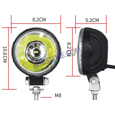 HJG W12 3 Inch Round Classic Foglamp 3 Inch Round Foglight White LED Foglight Ultra Wide Spread White Light Foglight Ultra Wide High Intensity LED Driving Fog Lights Universal For All Cars & Bikes LIU HJG Classic W12 3 Inch Round Shape Foglight - Biker.Store - www.biker.store