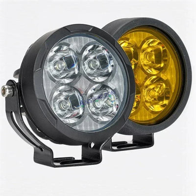 HJG 4 LED 80W Round CREE Foglight Foglamp with Yellow Cover 80W 4 LED HJG 80W 4 LED Car Accessories Led Headlights Lights Led Fog Lights For Motorcycle Car SUV Lights, Set of 2 with Wiring Harness Kit HJG 4 LED Round 80W - Biker.Store - www.biker.store