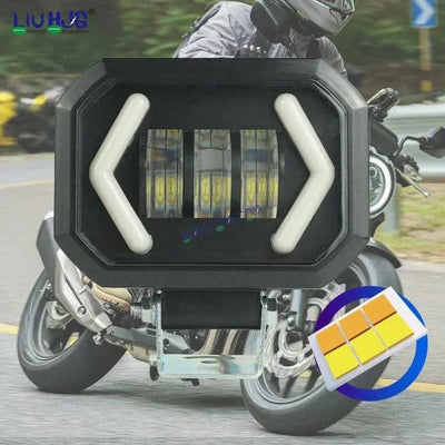 HJG Arrow DRL Square Original Foglight 120W 4 Lens Dual Color White/Yellow LED Foglights (Set of 2) (Copy) - Biker.Store - www.biker.store