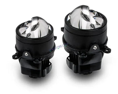 HJG 3 Inch Bi LED Car Projector 140W H8/H9/H11/H16 Foglight with Laser Spot and Wide Spread Red DRL/White/Yellow/Warm White Light 140W Foglight Ultra Wide Dual Intensity LED Driving Fog Lights 3000K/4300K/6500K Universal For All Cars & Bikes H8/H9/H11/H16 - Biker.Store - www.biker.store