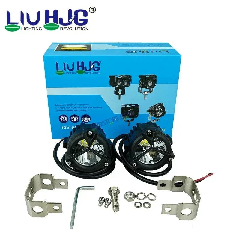 HJG Mercedes Y Lens Version 1.0 CREE Foglight Ultra Wide CREE Intensity LED Driving Fog Lights White (2*45W = 90W Total) Universal For All Cars & Bikes HJG CREE Off Road Foglights Spread LIU HJG Trident 1.0 Mercedes Y Lens Version 1.0 Foglight, Pack of 2 - Biker.Store - www.biker.store