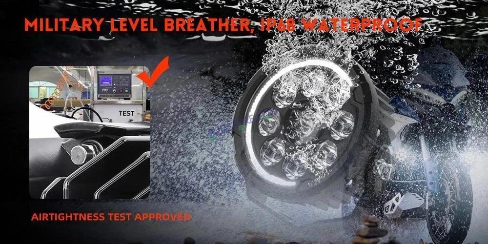 HJG New 9 LED 180W Round CREE Foglight Foglamp with Yellow Cover 180W 9 LED HJG 180W 9 LED Car Accessories Led Headlights Lights Led Fog Lights For Motorcycle Car SUV Lights, Set of 2 with Wiring Harness Kit HJG 9 LED Round 180W - Biker.Store - www.biker.store