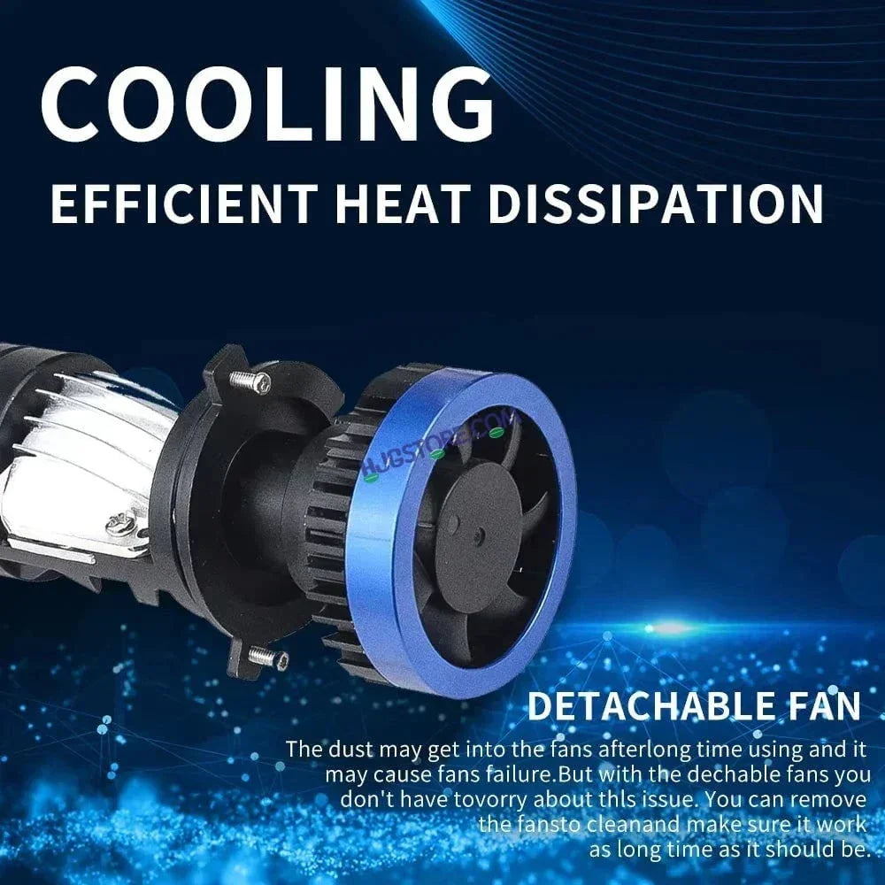 HJG Y6 New Model 125W Projector Lens H4 LED Bulb 125W HJG Y6 Projector Light Lamp H4 LED Mini Projector Lens with Fan for Bike Bulb 12500LM Conversion Kit Hi/Lo Beam Headlight 12V/24V for Motorcycle, Set of 1, White Hi/Lo LIU HJG Y6 H4 125W, Pack of 1 - Biker.Store - www.biker.store