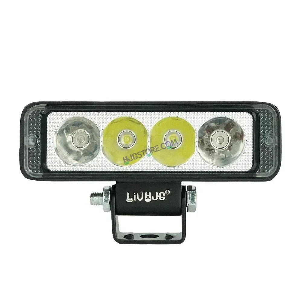 HJG 4 LED with Red Blue Flash Strobe Fog Light for Bikes and Cars High Power, Heavy clamp and Strong aluminum. (4 LED Fog Single) White, Red Blue Strobe Flash - Biker.Store - www.biker.store