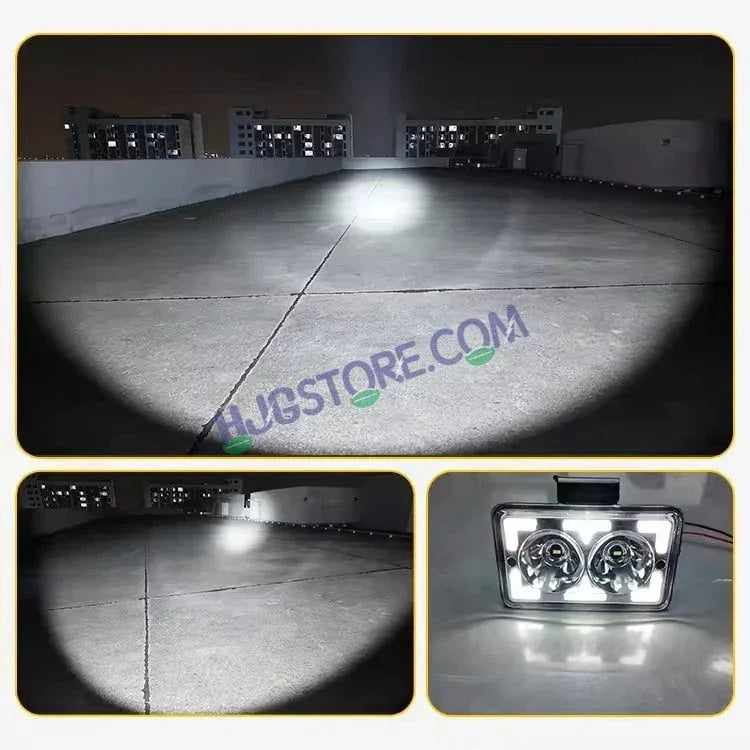 HJG W10 5x6" Classic Square Foglight Headlight 31W 6 Inch Foglight White/Yellow DRL Dual LED Foglight Amber/White DRL White Light 31W Foglight Ultra Wide Dual Intensity LED Driving Fog Lights Universal For All Cars & Bikes LIU HJG Classic W10 5x6 Inch Fog - Biker.Store - www.biker.store