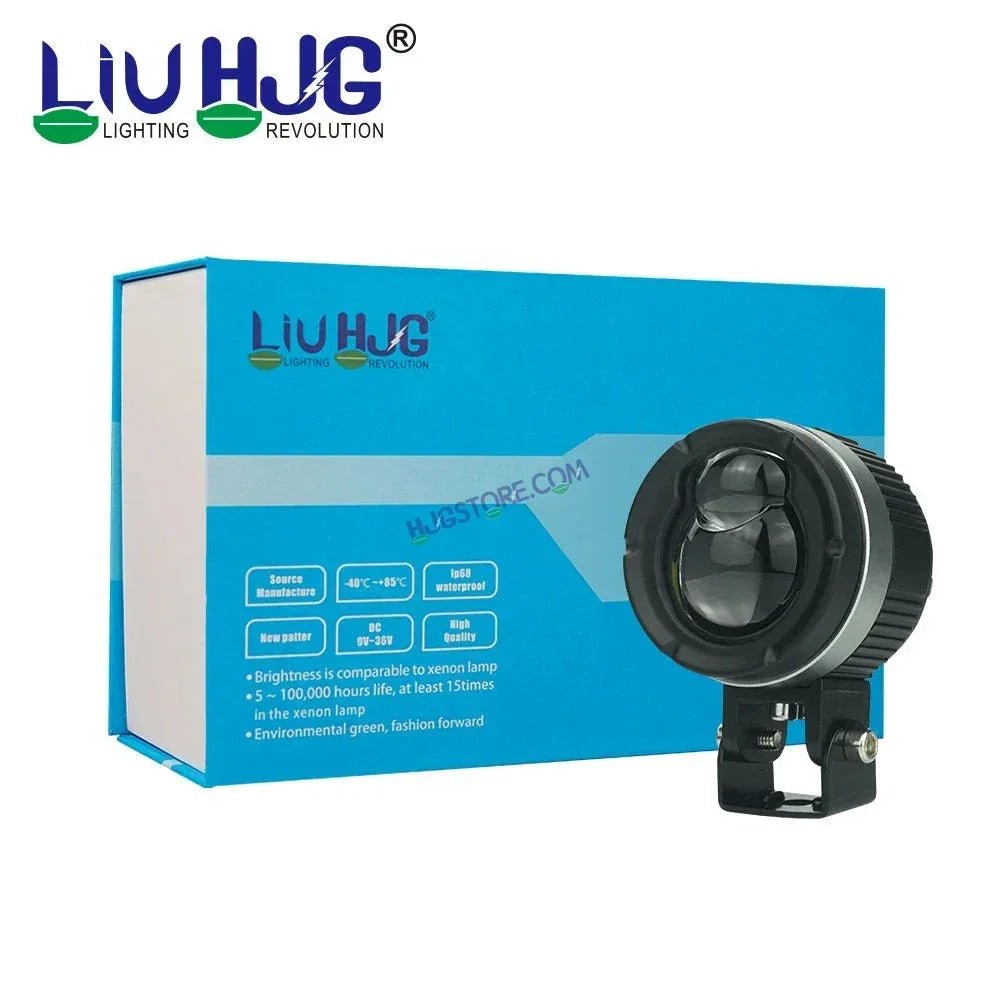 HJG 124 Fog Dual Lens 120W Foglight New Model with Power Adaptor Foglight Ultra Wide Dual Intensity LED Driving Fog Lights White/Yellow (2*60W = 120W Total) Universal For All Cars & Bikes - Biker.Store - www.biker.store
