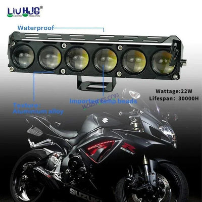 HJG Future Eyes 6 Lens 100W Without Fan 6 Lens NEW MEGA DRIVE Fog Light For Bike/Car/Thar/Jeep ( Cool White, 50W each * 2 = 100W Total ) - Pack of 2 Future Eyes 6 Lens with Red DRL HJG 6 Lens Cooling Fin Red/White/Yellow/Warm White/Flash Foglight - Biker.Store - www.biker.store