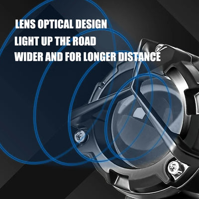 Mercedes Y Lens Foglight Ultra Wide Dual Intensity LED Driving Fog Lights White/Yellow (2*45W = 90W Total) Universal For All Cars & Bikes - Biker.Store - www.biker.store