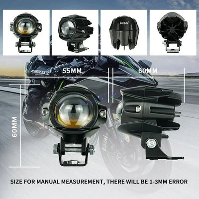 HJG New Model Alien Projector LED Fog Light Single Projector Shot 6000 Lumens Fog Light For Bike/Car/Thar/Jeep ( Cool White/Yellow with Red DRL, 6000 LM each - Pack of 1 HJG Alien Projector Fog Light for Bikes and Cars High Power - Biker.Store - www.biker.store
