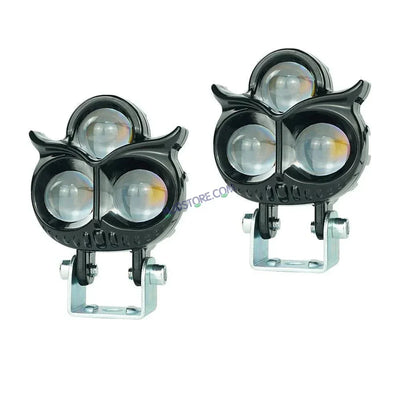 HJG 3 LED Owl Foglight Foglamp HJG Car Accessories Led Headlights Mini Driving Lights Led Fog Lights For Motorcycle Lights, Set of 2 HJG Owl Foglight - Biker.Store - www.biker.store