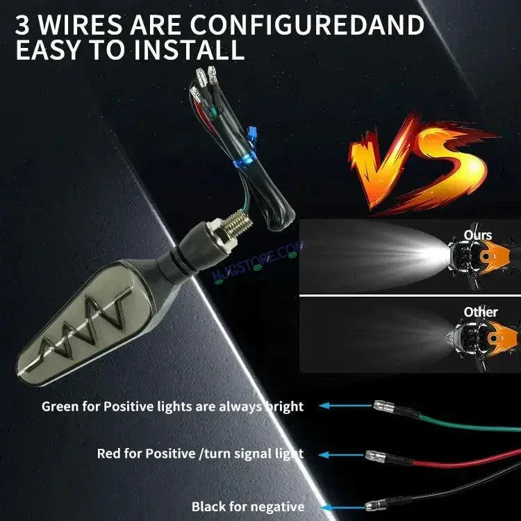 HJG Bike Heartbeat Indicator Waterproof Flexible Blinker Bright LED Indicators Universal For All Bike Models Motorcycle Turn Signal Lights HJG Indicator with DRL Heartbeat Indicator - Biker.Store - www.biker.store