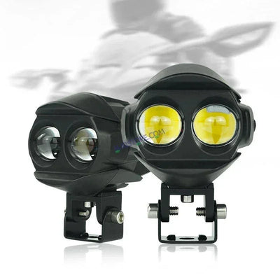 HJG Alien 2 Lens Projector Foglight 120W with Wide Spread White/Yellow/Warm White Light 120W 2pc Foglight Ultra Wide Dual Intensity LED Driving Fog Lights 3000K/4300K/6500K Universal For All Cars & Bikes LIU HJG Alien 2 Lens Projector Foglight, Pack of 2 - Biker.Store - www.biker.store